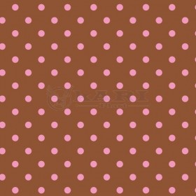 TNT ESTAMPADO POA MARROM BOLINHAS ROSA