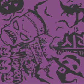 TNT ESTAMPADO HALLOWEEN PRETO E ROXO