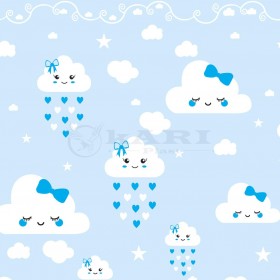 TNT ESTAMPADO NUVENS AZUL