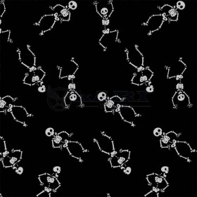 TNT ESTAMPADO ESQUELETO FUNDO PRETO